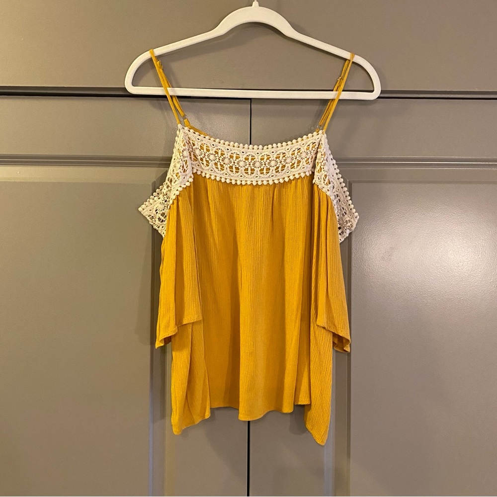 Mustard Yellow Off-the-Shoulder Fall Top